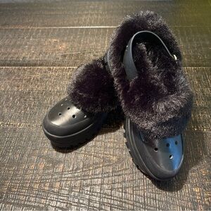 Stella McCartney Black Trace May Alter Fur Croc Sz 9